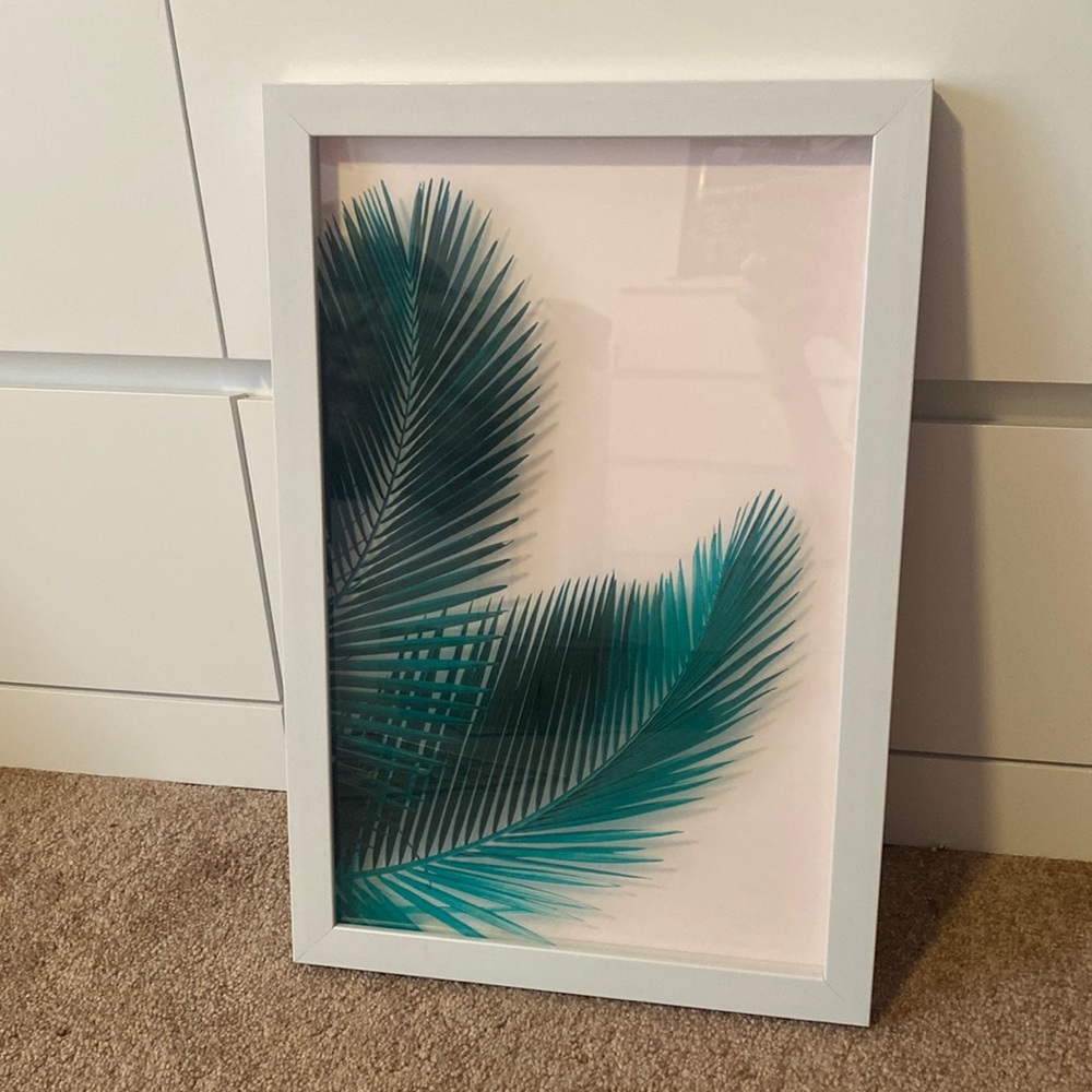 tropical leafs framed art